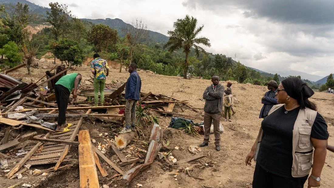 Emergency Relief work following rockslide caused by climate change