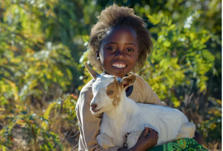 child with goat